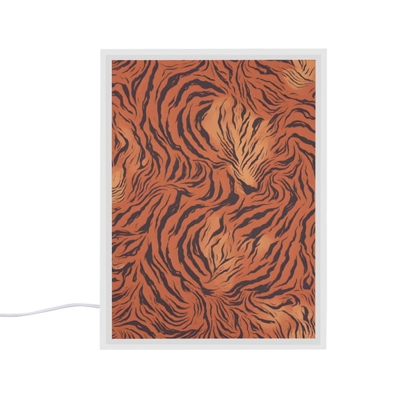 6.5x8.3in Mirror Nightlight Is Easy To Install Durable Easy To Oxidize And No Peculiar Smell For Nightlight Or Decoration Tiger Print Style DarkRed_1
