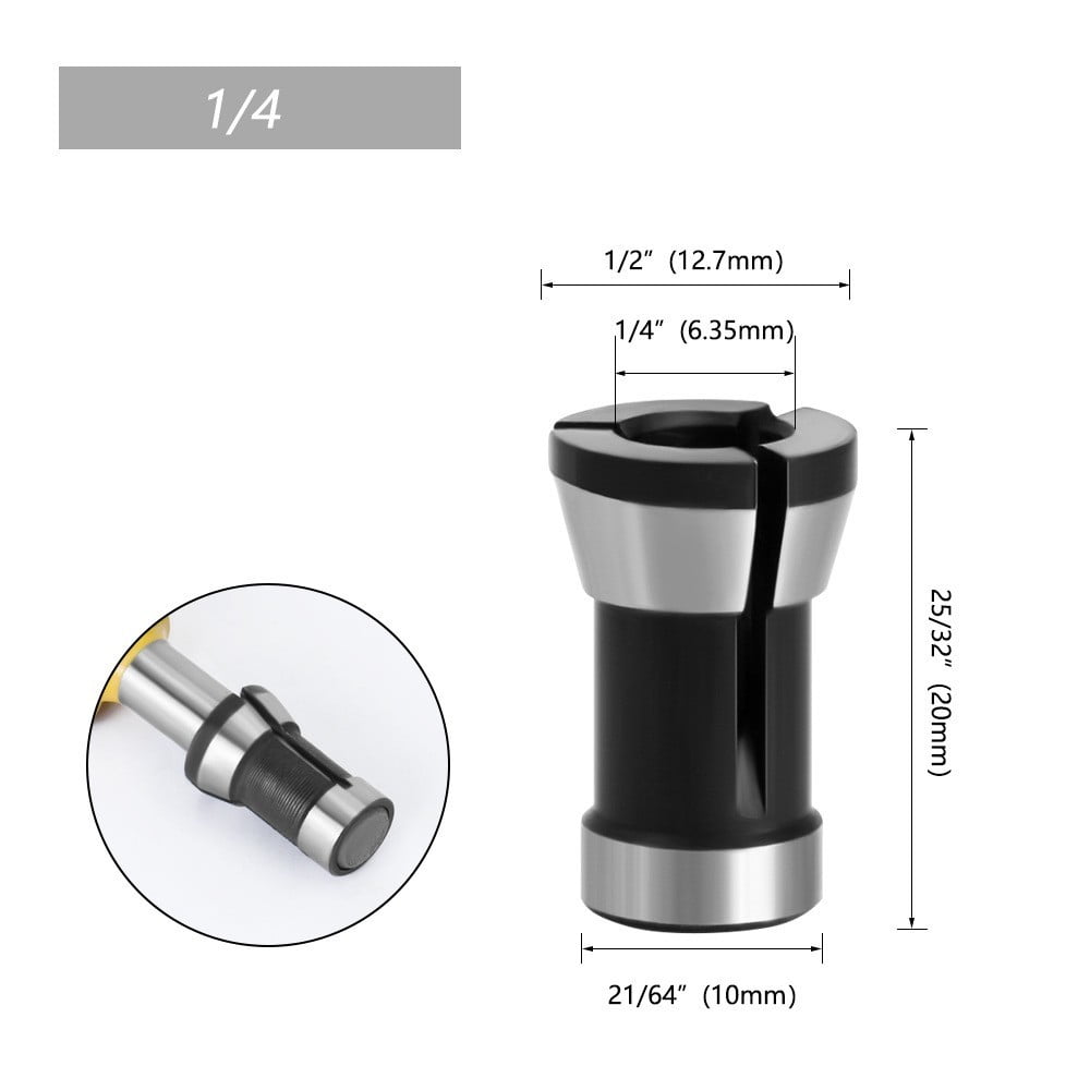 6/ 6.35/ 8mm Shank Router Bit Extension Collet Chuck Rod Trim Molding ...