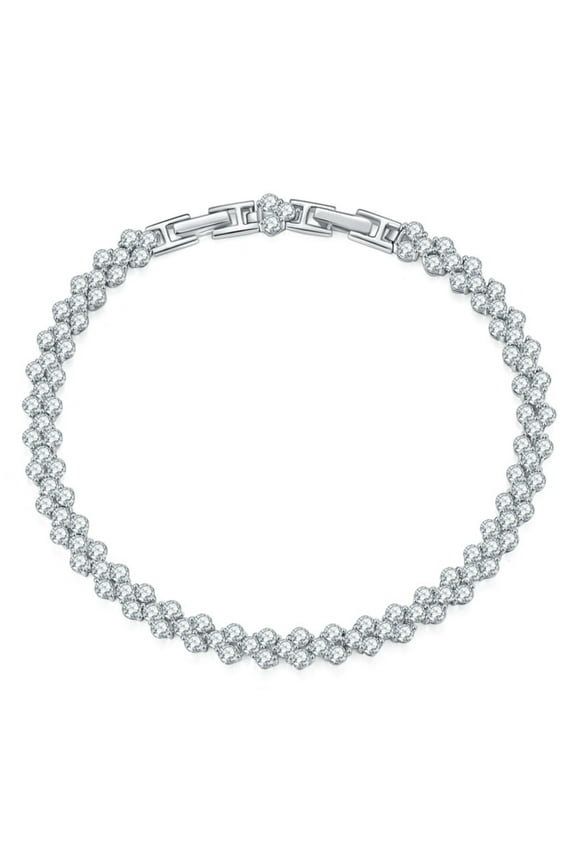 6-6.5 Inches Round Cut Moissanite Tennis Bracelet for Women Width 5MM D Color VVS1 S925 Sterling Silver Lab Created Diamond Tennis Bracelet Perfect for Daily Wear