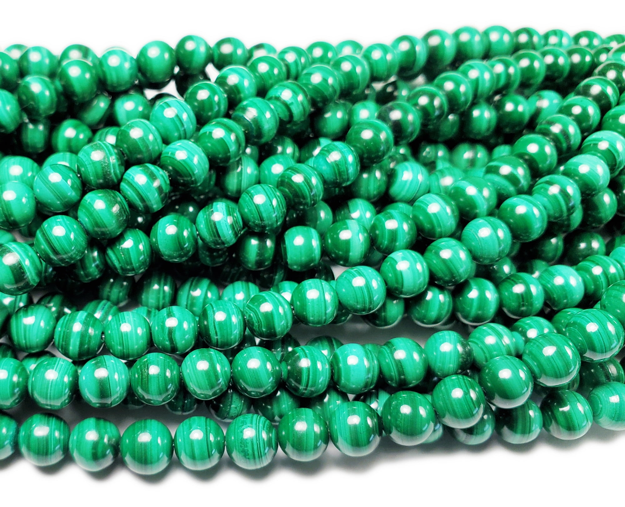 6 - 6 5mm 15.5 Inches High Quality Malachite Round Beads Genuine Gemstone Natural Jewelry Making
