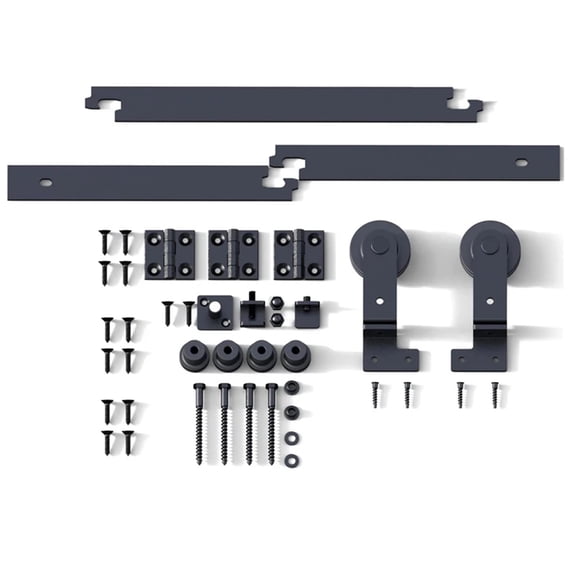6/6.6 Foot Double Folding Sliding Door Kit, 2 Door Sliding Door Hardware Kit System ,Easy to Install