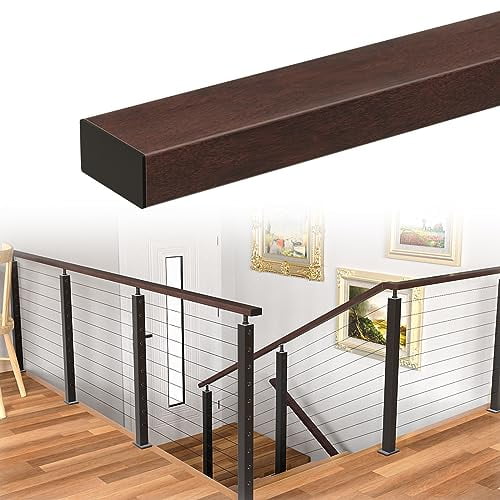 6'6" Aluminum Handrail Flat Handrail Walnut Wood Grain Cable Railing Top Rail Deck Stair Indoor Outdoor, HL10 WPA$$Tools & Hardware Other