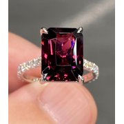 6.6 Ctw Deep Raspberry Red Spinel 18K White Gold Ring Large Solitaire Statement