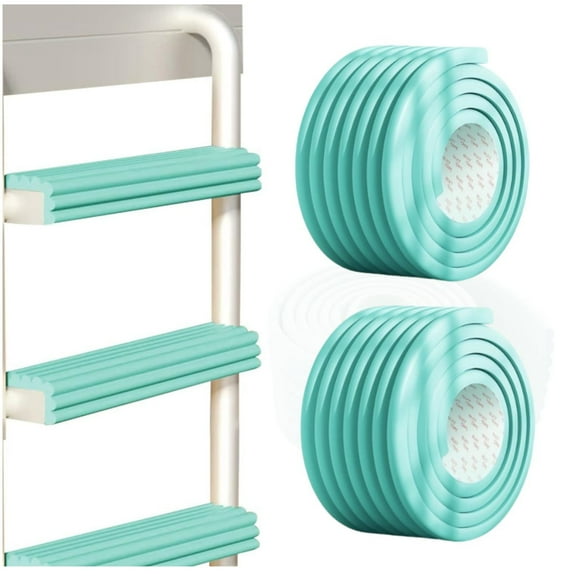 6.6 FT Green Bunk Bed Ladder Pads Foam Sponge Soft Corner Protectors with Strong Adhesive, Multifunctional Foam Baby Safety Edge & Corner Covers for Ladder, Stair Edge, Sharp Edges, Desk, Furniture