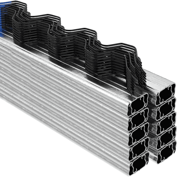 6.6 FT Greenhouse Lock Channel and Spring Wires Kit,20 Set Galvanized Steel Channel for Poly Plastic Film & Shade Cloth, Wiggle Wire Attachment for High Tunnel DIY Greenhouse