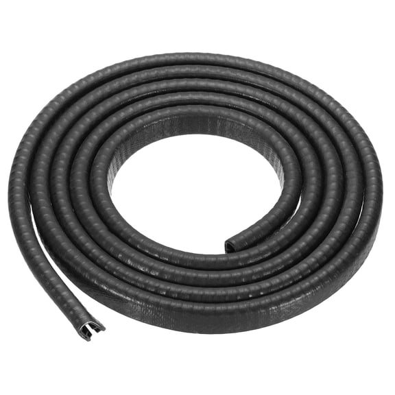 6.6 Feet Rubber Edge Trim with Metal Clips, U Channel Edge Guard Protector Weather Stripping Fit 3/64" to 1/4" for Cars Doors Fenders Ships Mirror Frames, Black