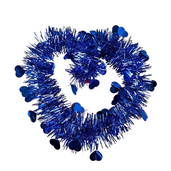 6.6 Feet Valentines Metallic Tinsel Twist Hanging Garland with Hearts for Home Mantle Xmas Tree Staircase Railing Holiday Party Indoor Outdoor Decorations