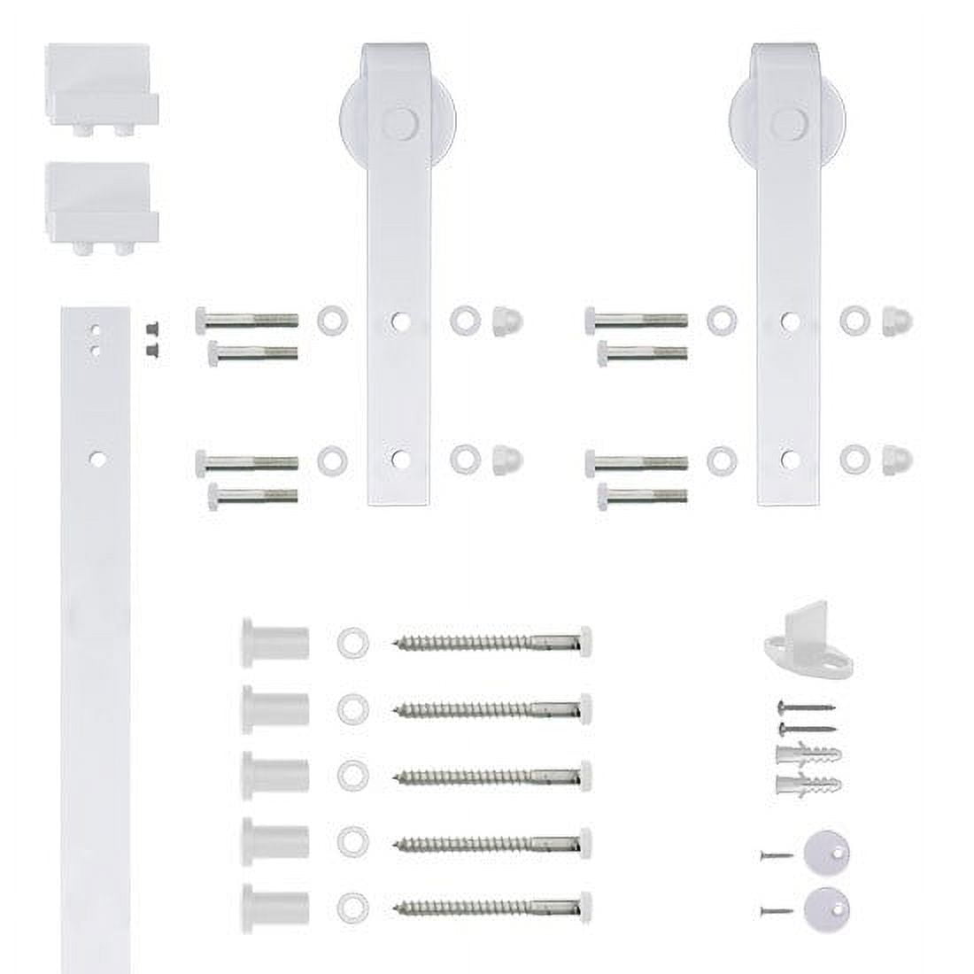 Hook Strap Satin Nickel Rolling Barn Door Hardware Kit with 2-3/4 in. Wheel Hook Strap Satin Nickel Rolling Barn Door Hardware Kit with 2-3/4 in. Wheel