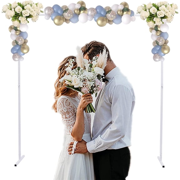 6.6 Ft Square Metal Table Arch Garden Arbor Wedding Arch Stand Square Garden Arch with Bases for Garden Indoor and Outdoor Party Decoration