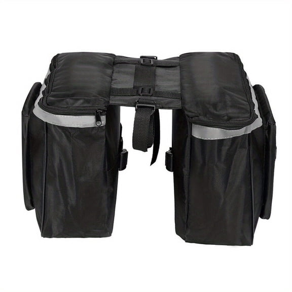 6.6 Gallon Bike Rear Rack Bag Waterproof Insulated Bicycle Trunk Cooler with Reflective Strips, Large Capacity Rear Seat Cargo Storage Pannier