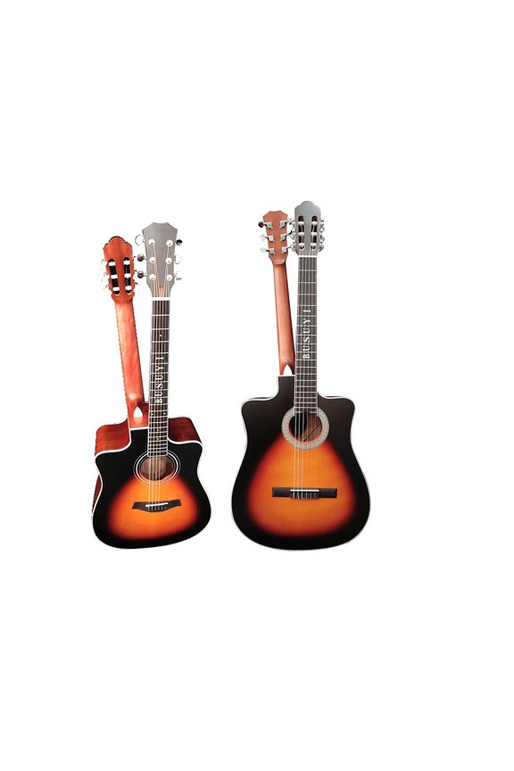 6/6 Strings Acoustic Double Neck, Double Sided Busuyi Guitar 2021 NPT Sunset
