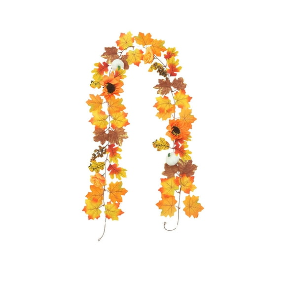 6.6 ft Wedding Fireplace Mantel Wall Hanging Maple-Leaf Garlands Artificial Fall Vine Garland for Halloween Thanksgiving Christmas Decor