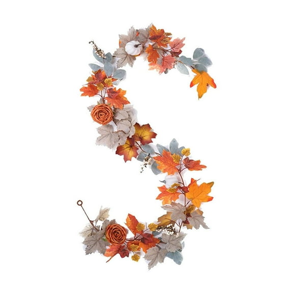 6.6 ft Wedding Fireplace Mantel Wall Hanging Maple-Leaf Garlands Artificial Fall Vine Garland for Halloween Thanksgiving Christmas Decor
