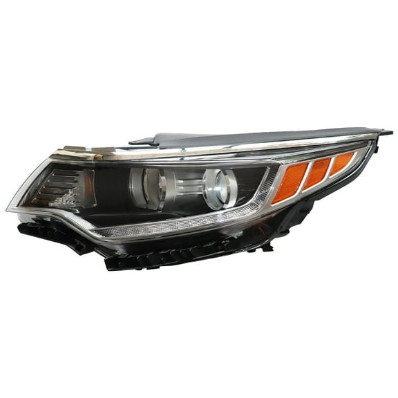6.61lbs PC+PP LED DRL Projector Driver Side Headlight Left Side Halogen Headlamp for 2016-2018 Optima