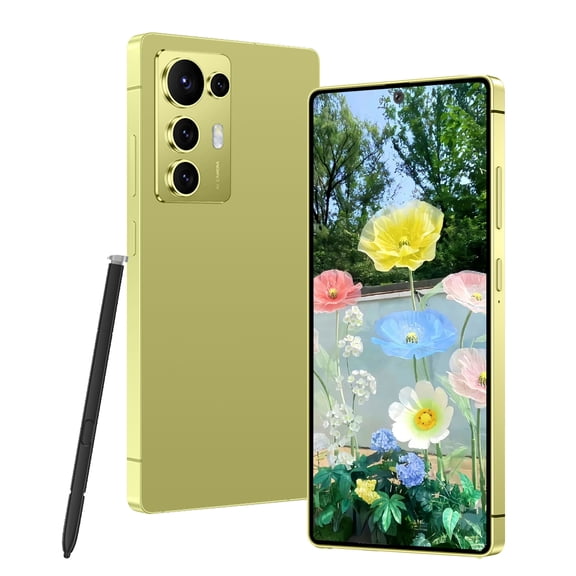 6+64GB Unlocked Cell Phone, 6.8" HD Screen Unlocked Smartphone , 13MP+48MP Dual Camera, Built in Pen, Android Smartphone, Face ID/4G/Dual SIM/GPS (Gold)