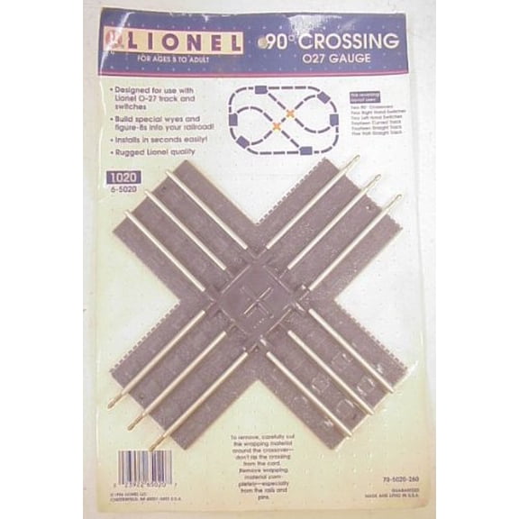 LIONEL 027 GAUGE 90 DEGREE CROSSING 3 RAIL  6-65020