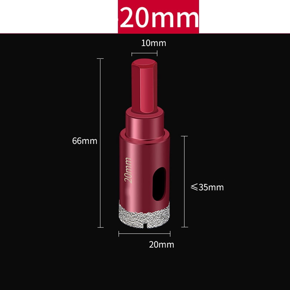6-65Mm Diamond Core Drill Bit Set For Dry/Wet Drilling Marble Granite Glass Tile Concrete Hole Saw Opener With Emery Sand Coating 6Mm-65Mm 20Mm