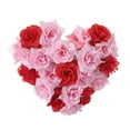 thumbnail image 1 of 6.67 Inch Valentine's Day Heart Wreath - Artificial Red Roses Cloth Flower Wreath for Front Door, Window, Wall - Home, Wedding, Party Decor Gift (Red Pink), 1 of 7