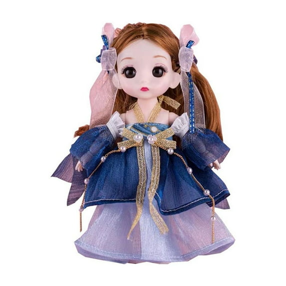6.69 Inch Oriental Silk Dress Doll with Movable Joints Ancient Chinese Hanfu Princess Collectible for 4+ Years