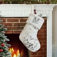 thumbnail image 1 of 6.69" Initial Monogram Christmas Stocking with Embroidered Letter, Small Christmas Stocking with Silver Berry Branch Pattern, White and Silver Stocking for Xmas Fireplace Staircase Decoration, (M), 1 of 6