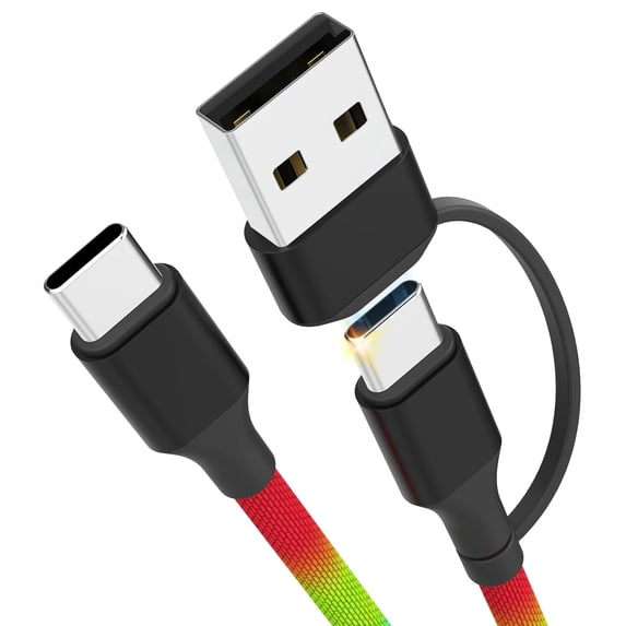 6.6FT 2-in-1 USB-A/C to Type-C Charging Cable Compatible with JBL Charge 4, Charge 5, Charge 6, Flip 5, Flip 6, Flip 7, Pulse 4, Pulse 5, Clip 4, Clip 5, JRPOP Bluetooth Speakers, Charge Power Cord