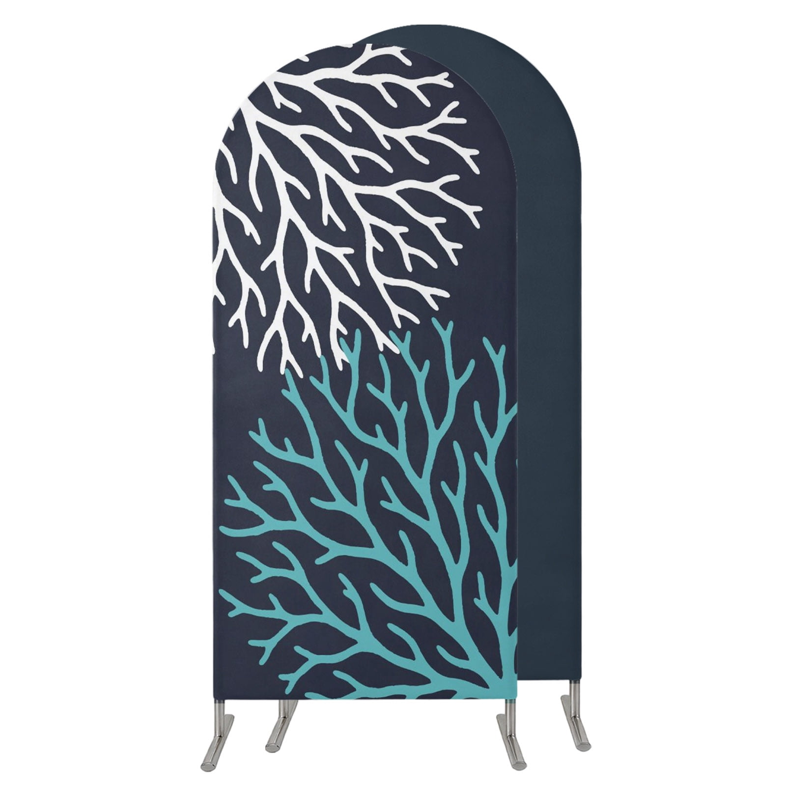 6.6FT Arch Backdrop Covers, Coastal Corals Wedding Arch Cover Stretchy ...