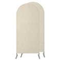 6.6FT Arch Backdrop Covers, Cream Plaid Wedding Arch Cover Stretchy ...