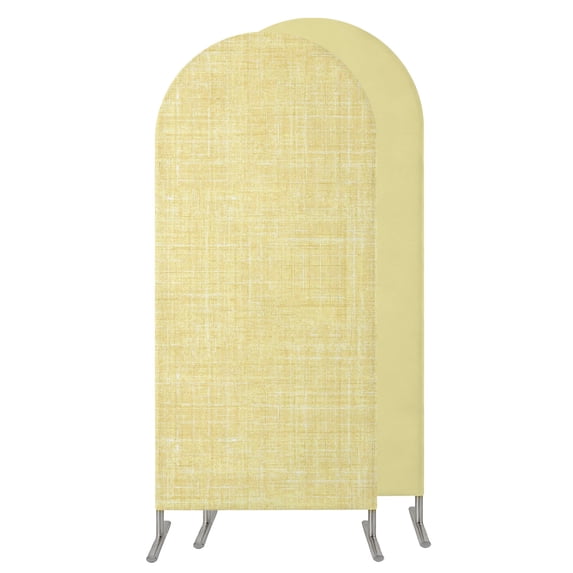 6.6FT Arch Backdrop Covers, Lemon Yellow Wedding Arch Cover Stretchy, Farmhouse Vintage Yellow Solid Color Modern Chiara Arches Backdrop Stand Covers for Birthday Baby Shower Party Banquet Decor