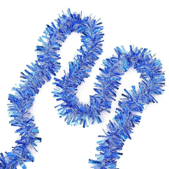 6.6FT Christmas Tinsel Garland, Metallic Tinsel Twist Garland, Christmas Tree Decorations, Home Indoor Holiday Party Supplies