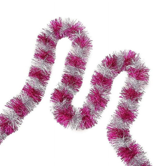 6.6FT Christmas Tinsel Garland, Metallic Tinsel Twist Garland, Christmas Tree Decorations, Home Indoor Holiday Party Supplies