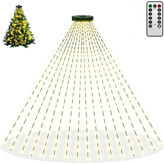 6.6FT Christmas Tree Lights, Fairy Xmas LED Light for 5-7FT Tree, with Remote Dimmable Timer Twinkle String Light 8 Mode, for Indoor Outdoor Christmas Decoration