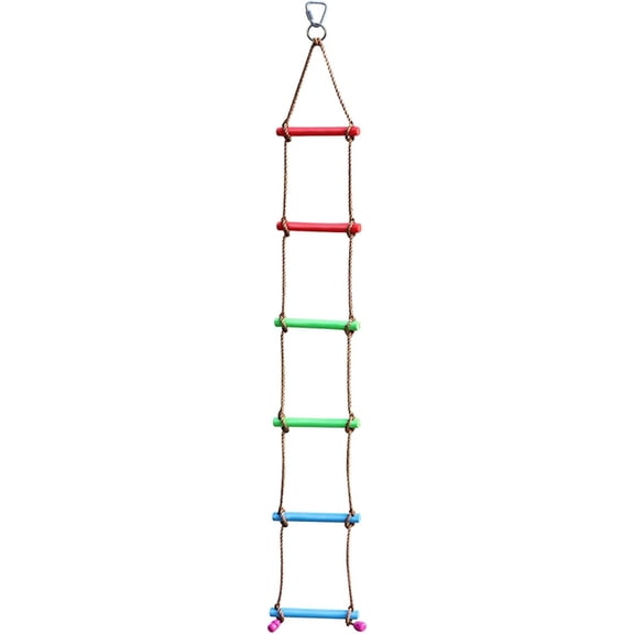6.6FT Climbing Rope Ninja Ladder for Kids - Kids Ninja Warrior Obstacle Course Accessories - Swing Rope Ladder