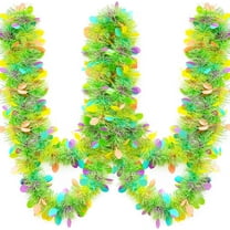 6.6FT Easter Metallic Glitter Garland, Easter Mixed Color Chunky Garland, Metallic Tinsel Glittering Garland Hanging Decorations, for Easter Party Decor