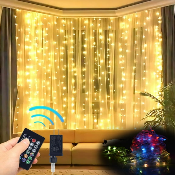 6.6FT Fairy Curtain Lights, 400LED IP65 Waterproof Smart Window Lights with APP & Remote Control for Party Patio Garden Decor