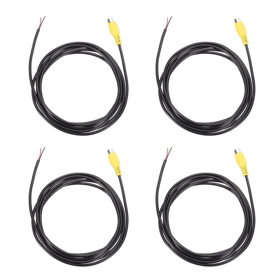 6.6FT RCA to Bare Wire Speaker Cable, 22AWG Replacement Yellow RCA Female Plug to Open End Pigtail Audio Cable Connector Adapter for Amplifier, Home Audio Speakers, Pack of 4