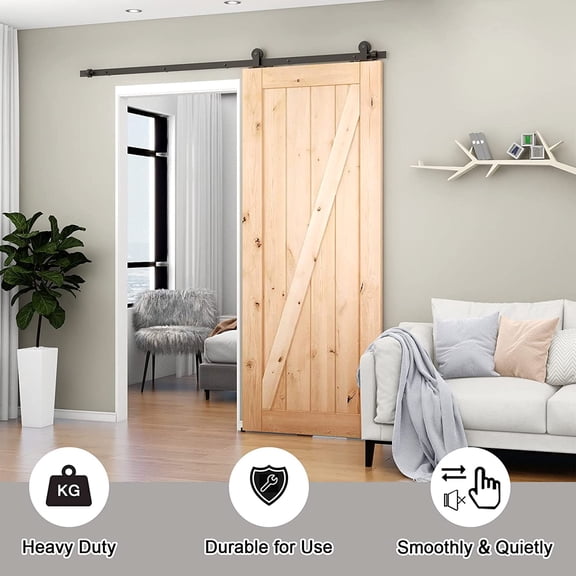 6.6FT Sliding Barn Door Hardware Kit
