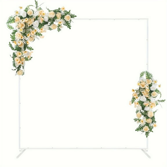 6.6FT Square Arch Backdrop Stand, Metal Balloon Arch Stand, Wedding Arches For Ceremony Wedding Birthday Party Baby Decoration, White