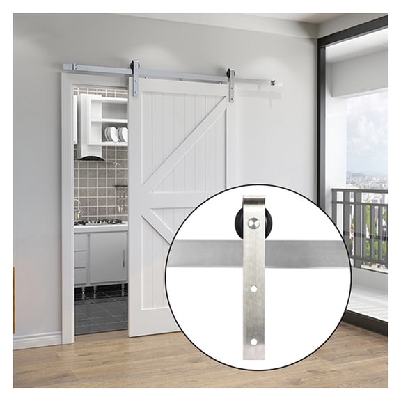 6.6FT Stainless Steel Sliding Door Hardware, Wood Barn Door Hardware Kit, J-Shaped Roller Hanging System For Single Door
--------
,Long Lasting