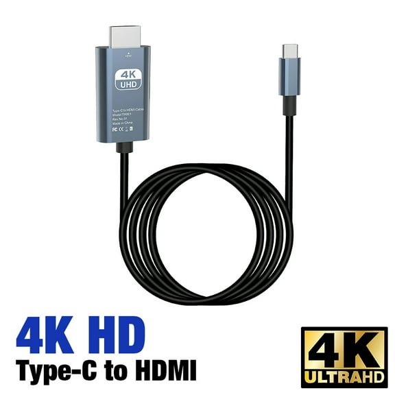 6.6FT USB C to HDMI Cable 4K 60Hz HDTV Adapter Cable for iPhone 15 16 Pro Max MacBook Air iPad Samsung Laptop