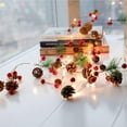 thumbnail image 1 of 6.6Ft Christmas Garland LED String Fairy Lights ,Battery Powered 20LEDs Bell Pine Cone Red Berries Xmas Wreath Tree Garland Light, for Christmas New Year Party Decorations (Pine Cone), 1 of 6