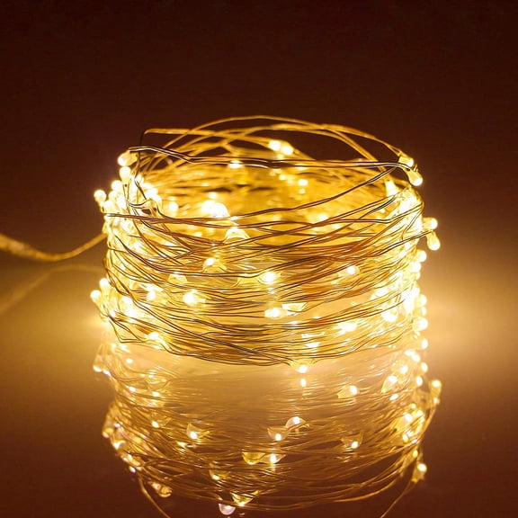6.6ft 20 LED Copper Wire Fairy String Lights Battery Operated for Indoor Home Bedroom Wedding DIY Party Christmas Festival Decorations (Warm White)