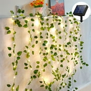6.6ft 20 LED Solar Fairy Lights with Artificial Ivy Leaves, Solar Plant Vine Lights, Outdoor Vine String Lights, Hanging Ivy Lights for Camping Party Garden Yard Fences Walls Windows