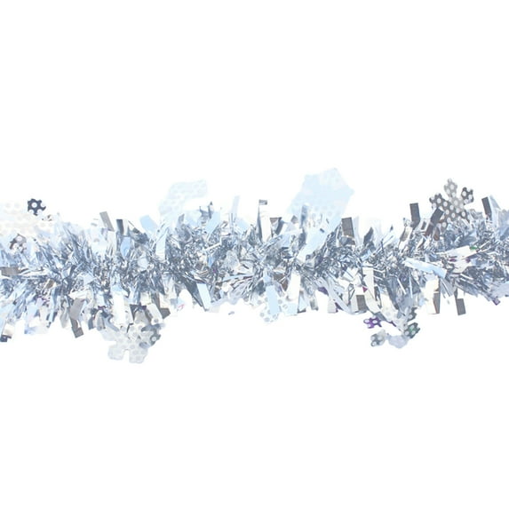 6.6ft 6 Pcs Christmas Tinsel Garland Metallic Twist Hanging Garland Ornaments for Halloween Tree Xmas Holiday Decor Outdoor Indoor Home Garden Wedding Party Supplies (Shinny, Silver)