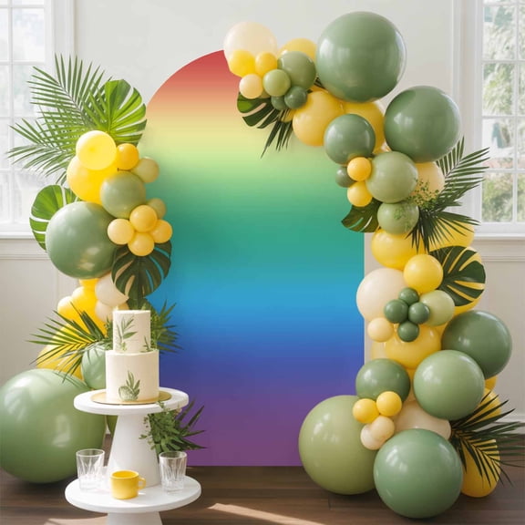 6.6ft Arch Backdrop Cover,Multicolor Rainbow Abstract Colored Gradient Arch Stand Cover Spandex Fitted Backdrop Covers Ombre Art Wedding Birthday Bridal Shower Party Background Decoration