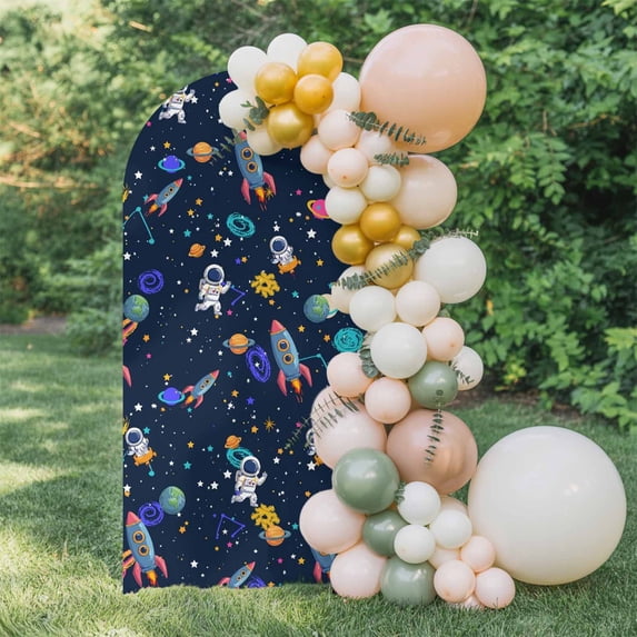 6.6ft Arch Backdrop Cover,Space Planet Cartoon Rocket Arch Stand Cover ...