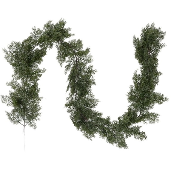 6.6ft Artificial Cedar Christmas Garland Realistic Pine Greenery Faux Garland for Fireplace Mantle Table Wall Indoor Outdoor Holiday Home Decorations