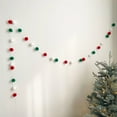 thumbnail image 1 of 6.6ft Felt Ball Christmas Garland - Handmade Wool Decor for Fireplace, Staircase & Tree with 20 Red/White/Green Balls, 1 of 6