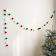 thumbnail image 1 of 6.6ft Felt Ball Garland Set, Red, White & Green Christmas Holiday Decorations, Wool Felt Pom Pom String for Tree, Wreath, and Festive Party Decor, 1 of 6
