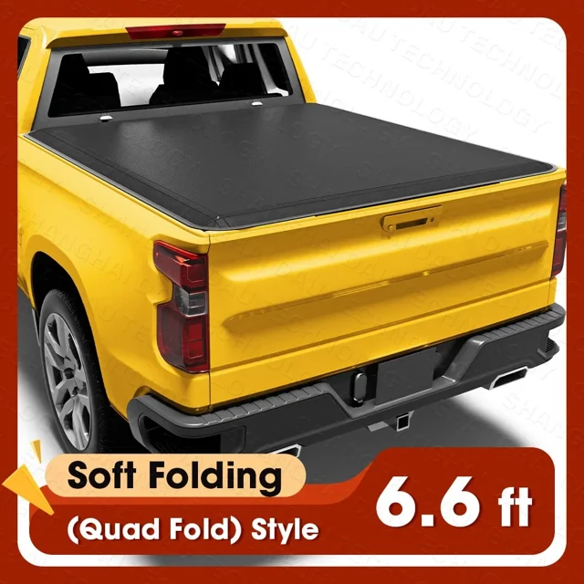 Lorry Cuting 6.6ft Soft 4-Fold for 2007-2026 Silverado/Sierra 1500 Tonneau Cover ...