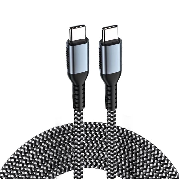 6.6ft USB C Cable,100W USB C to USB C Fast Charging Cable with E-Marker Chip,Power Delivery Nylon Braided C to C Charger Cord 5A for MacBook Pro/Air, Galaxy S24 S23 S20,LG,ONEPLUS iPhone 15,PS5